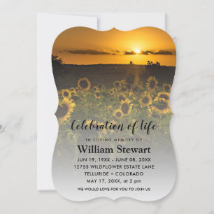 Modern Funeral   Celebration of Life Sunflower Invitation