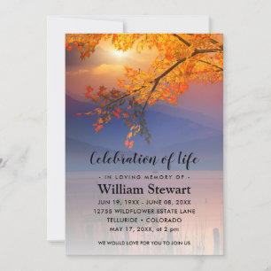 Modern Funeral   Celebration of Life Sunset Invitation