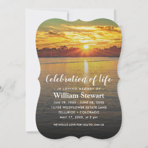 Modern Funeral   Celebration of Life Sunset Invitation