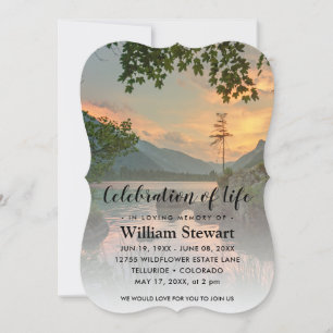 Modern Funeral   Celebration of Life Sunset Invitation