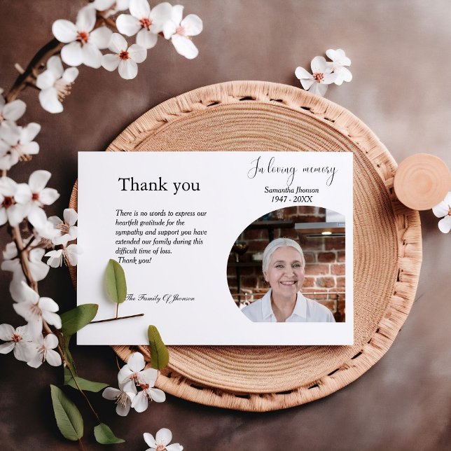 Modern Funeral celebration of life thank you card (Creator Uploaded)