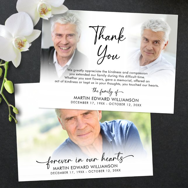 Modern Funeral Memorial 3 Photos Thank You (Creator Uploaded)