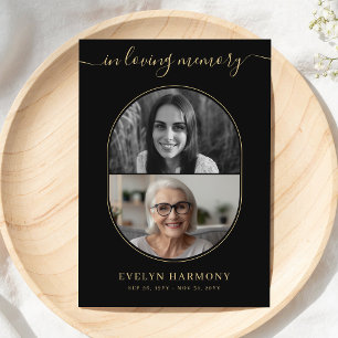 Modern Funeral Memorial Before & After Photo Announcement