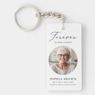 Modern Funeral Memorial in Loving Memory Key Ring