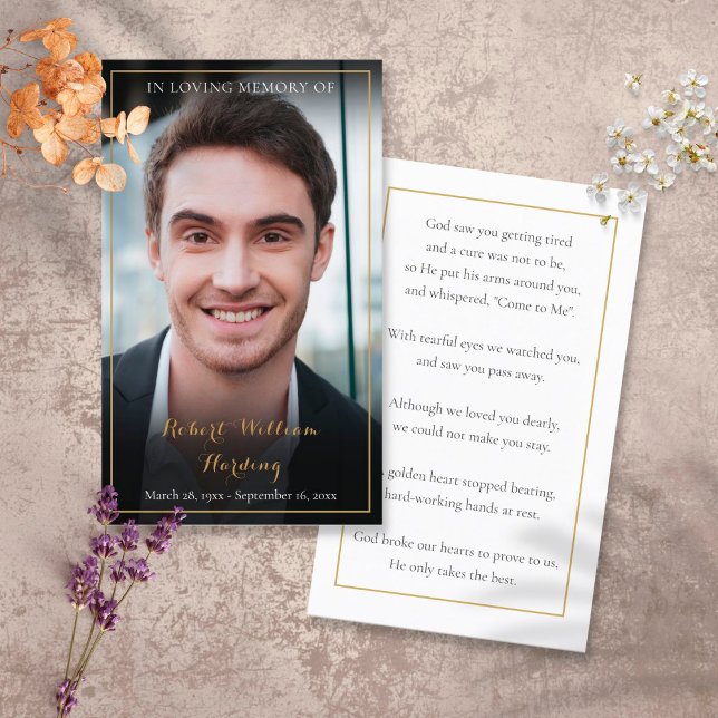 Modern Funeral Memorial Photo Prayer Cards (Creator Uploaded)