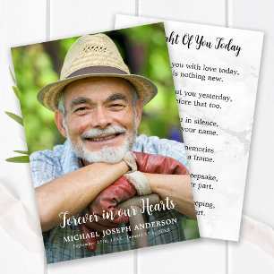Modern Funeral Memorial Photo Sympathy Prayer Card