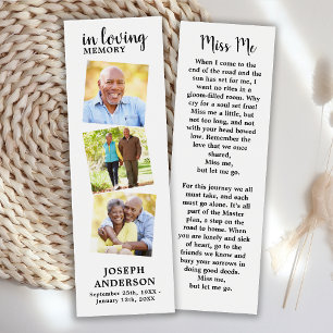 Modern Funeral Memorial Poem 3 Photo Bookmark