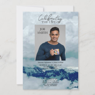 Modern Funeral memorial Service Invitation