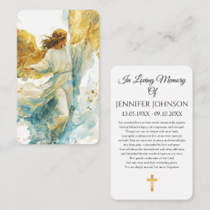 Modern Funeral Memorial Sympathy Prayer Card