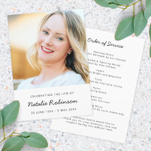 Modern Funeral   Order of Service Life Celebration Program