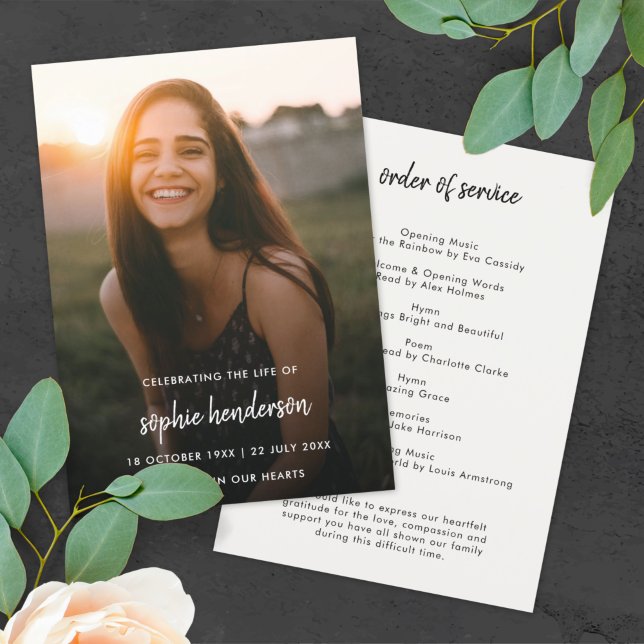 Modern Funeral | Order of Service Life Celebration Program (Creator Uploaded)