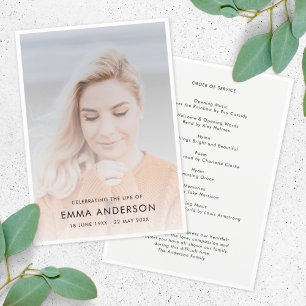 Modern Funeral   Order of Service Memorial Photo Program