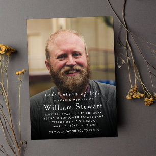 Modern Funeral photo   Celebration of Life Invitation