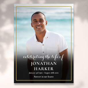 Modern Funeral Photo Celebration of Life Sign