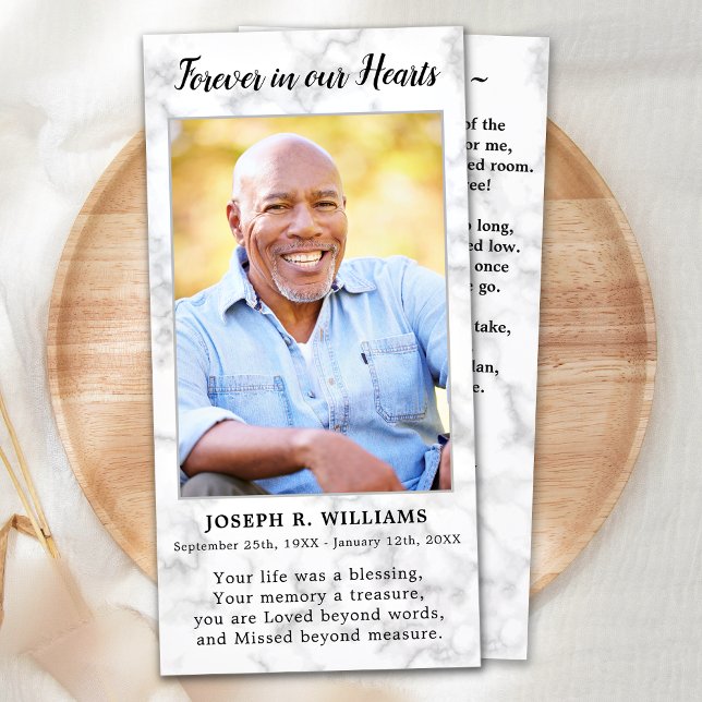 Modern Funeral Photo Memorial Prayer Bookmark Card (Creator Uploaded)