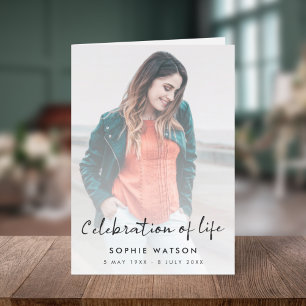 Modern Funeral   Photo Order of Service Folded Program