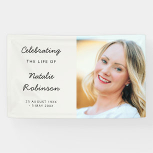 Modern Funeral   Sylish Script Celebration of Life Banner