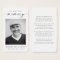 Modern Funeral Sympathy Photo Memorial Prayer Card