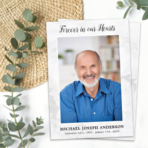 Modern Funeral Sympathy Photo Memorial Prayer Card