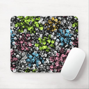 Modern Funky Colourful Retro Polka Dots Pattern Mouse Pad