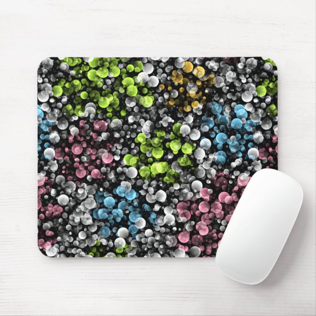 Modern Funky Colourful Retro Polka Dots Pattern Mouse Pad (With Mouse)