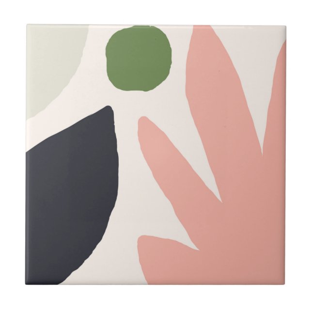 Modern Funky Design Ceramic Tile (Front)