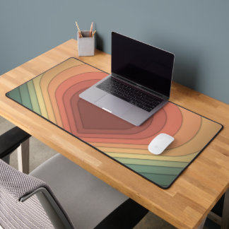 Modern Funky Retro Colourful Heart Desk Mat