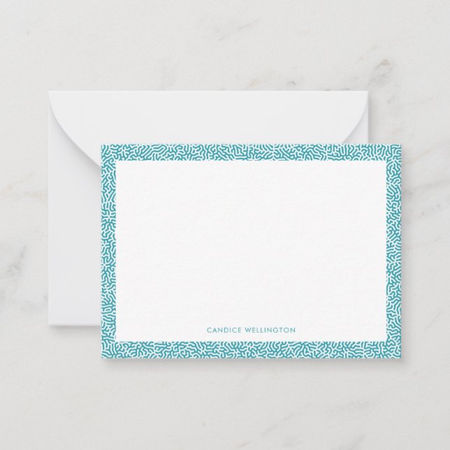 Modern Funky Turquoise Abstract Geometric Pattern Card (Front)