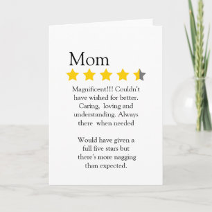 Modern, Funny, 4 star Mum rating and review, Card
