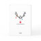 Modern funny abstract Christmas reindeer on white