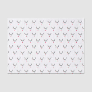 Modern funny abstract Christmas reindeer on white Tissue Paper