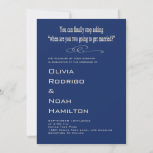 Modern Funny Black White Wedding Invitation