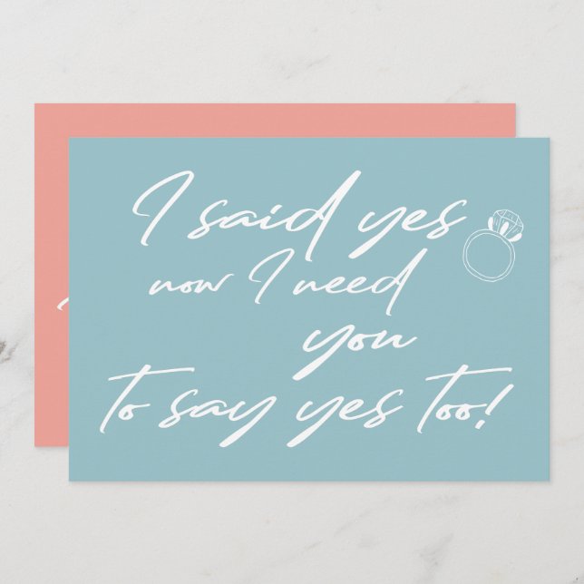 Modern funny bridesmaid typography proposal invitation (Front/Back)