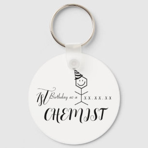 Modern Funny Chemist Pharmacist Birthday Chemistry Key Ring