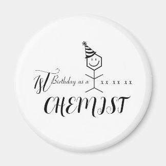 Modern Funny Chemist Pharmacist Birthday Chemistry Magnet