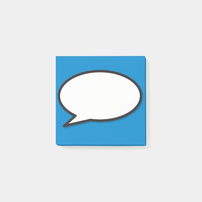Modern Funny Comic Book Speech Bubble Blue Post-it Notes (Front)