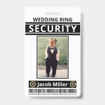 Modern Funny Custom Photo Ring Bearer ID Security