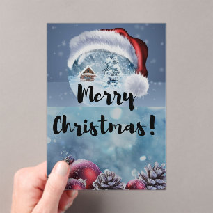 Modern funny cute Christmas reindeer Acrylic Invitations