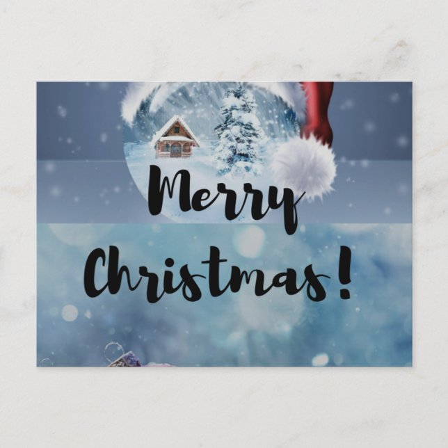 Modern funny cute Christmas reindeer   Holiday Postcard (Front)