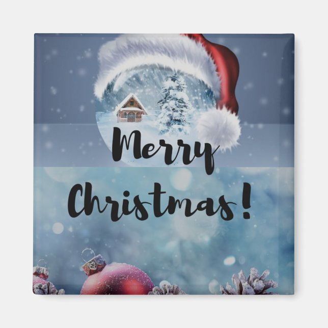 Modern funny cute Christmas reindeer  Magnet (Front)