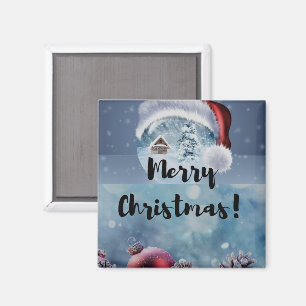 Modern funny cute Christmas reindeer      Magnet