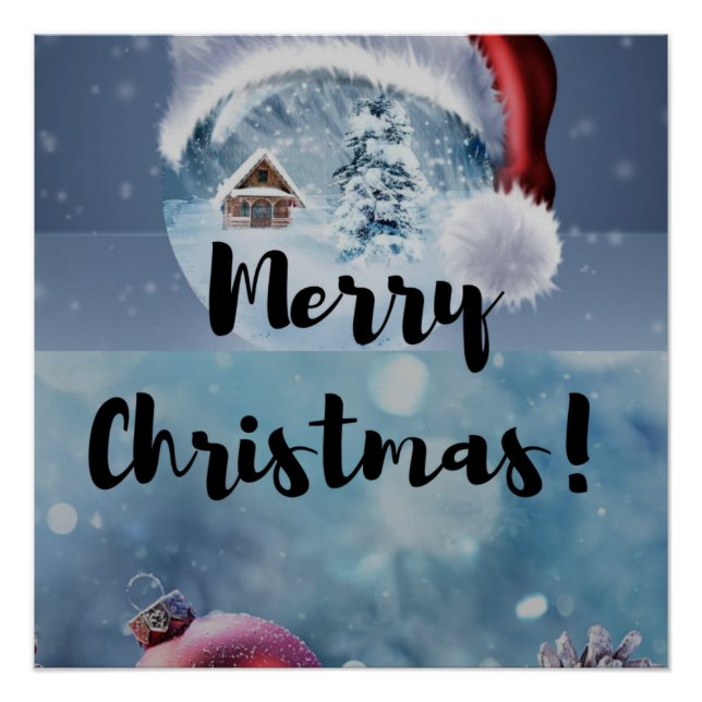 Modern funny cute Christmas reindeer      Poster (Front)