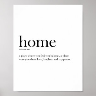 Modern Funny  Home definition typography Poster