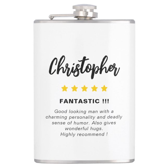 Modern Funny Husband Gift Hip Flask (Front)