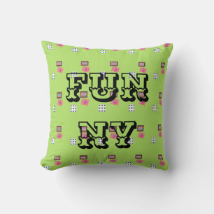 MODERN FUNNY KID'S BLACK -LIGHT GREEN CUSHION
