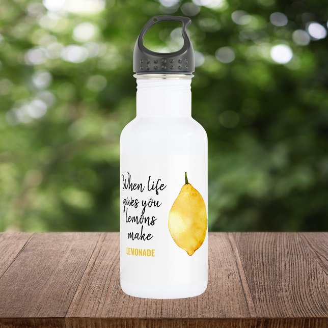 Modern Funny Lemon Yellow Quote 532 Ml Water Bottle (Creator Uploaded)
