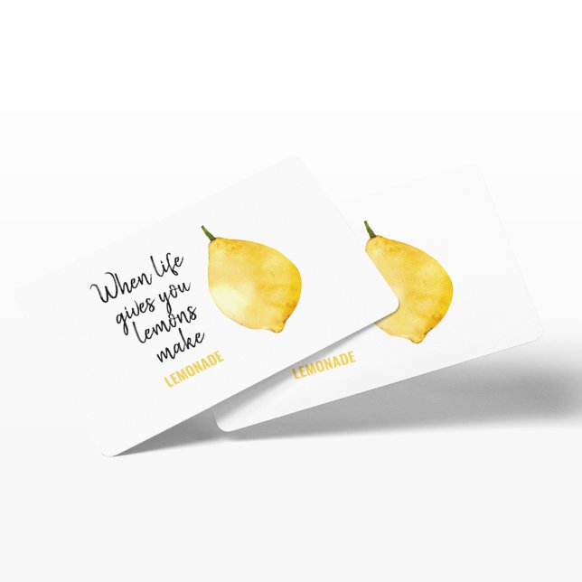 Modern Funny Lemon Yellow Quote Business Card (Creator Uploaded)