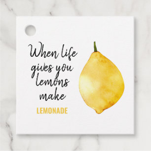 Modern Funny Lemon Yellow Quote Favour Tags