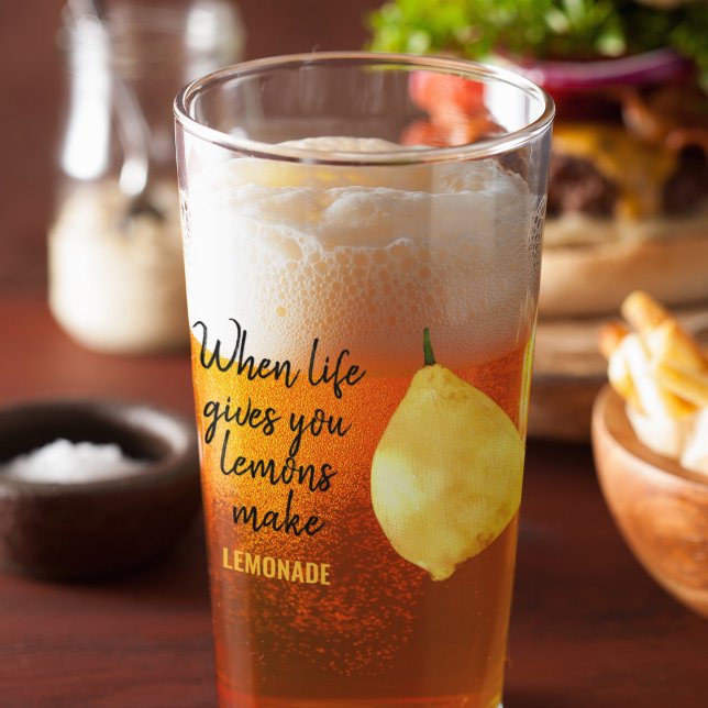 Modern Funny Lemon Yellow Quote Glass (Creator Uploaded)