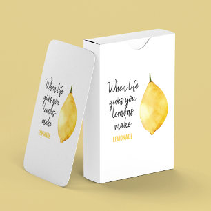 Modern Funny Lemon Yellow Quote Playing Cards
